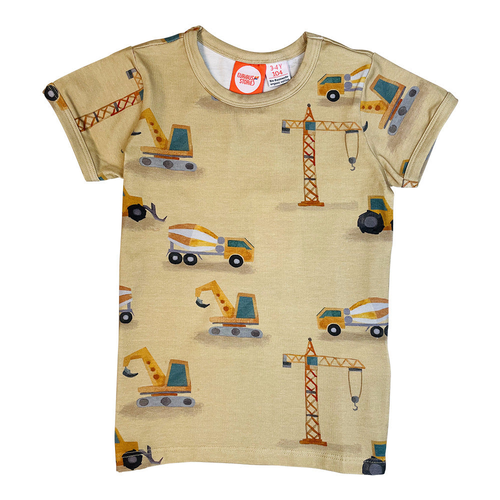 Curious Stories Organic Short Sleeve Shirt- Construction Site