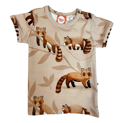 Curious Stories organic Short sleeve shirt- cozy panda