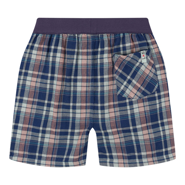 Lilly + Sid Check reversible shorts, back