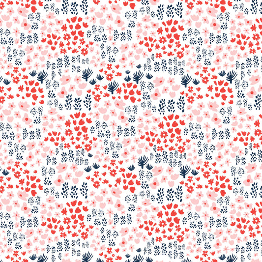 Winter Water Factory organic Alberta dress- pink & navy meadow