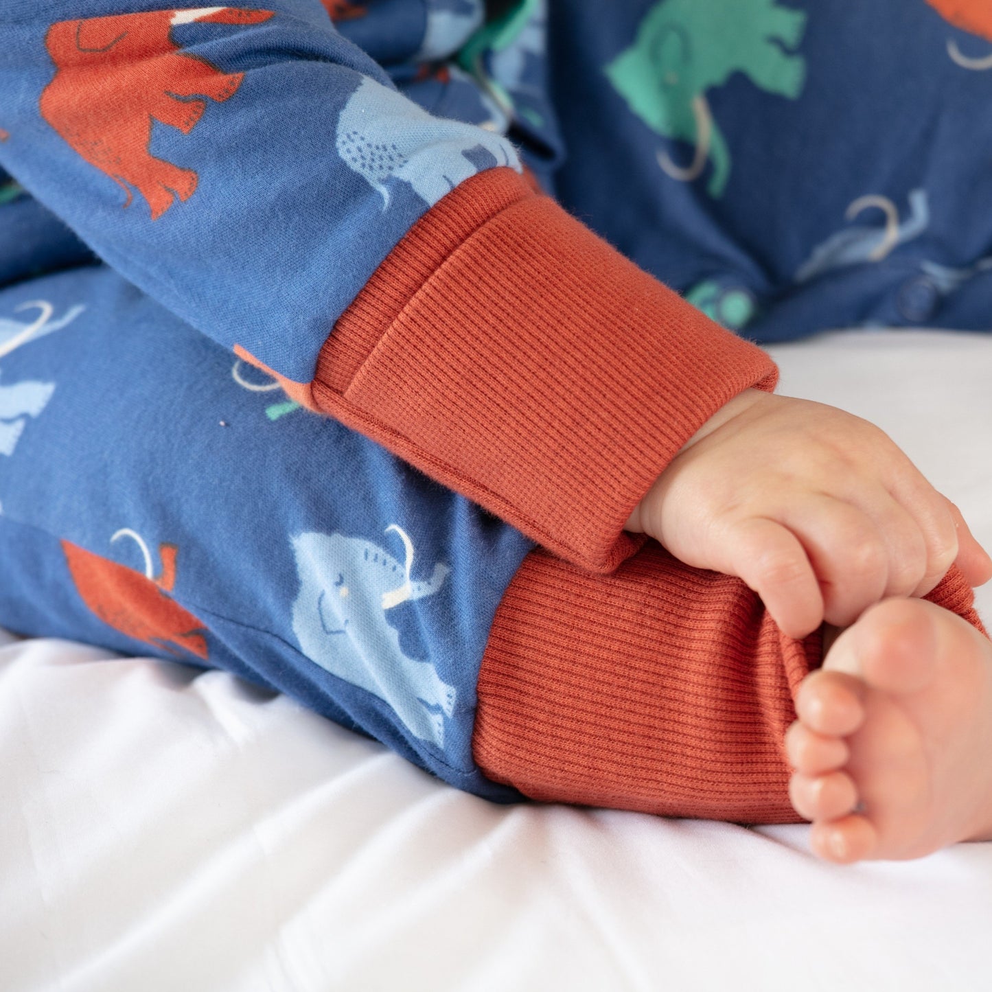 Piccalilly romper- mammoth, closeup