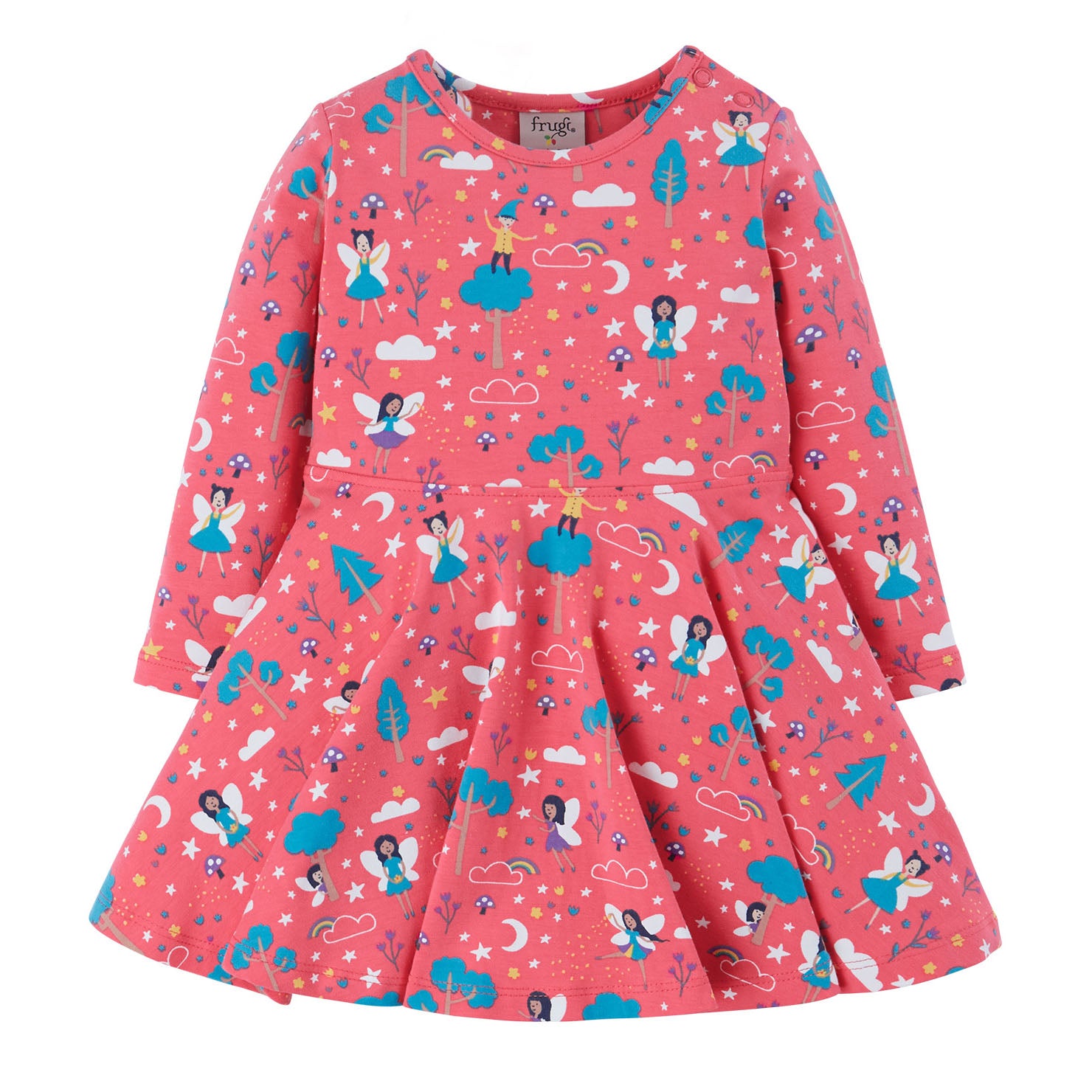 frugi sofia skater dress Frugi Sofia Skater Dress - Foxglove Rainbow Stripe
