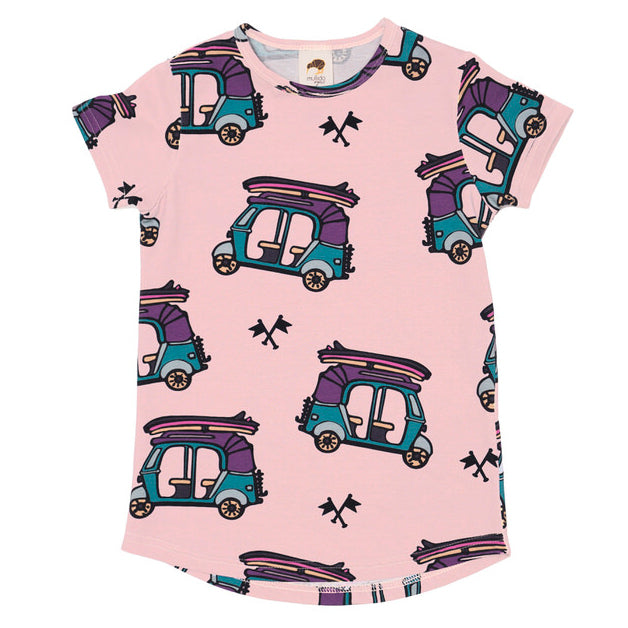 Mullido organic T-shirt- pink tuk-tuk