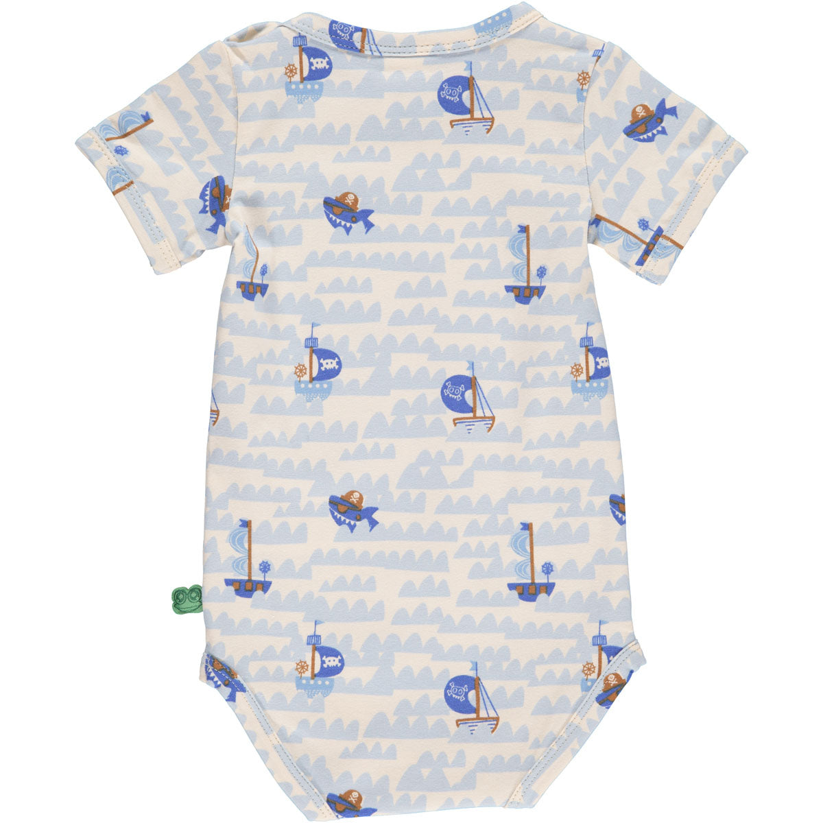 Fred's World organic Short sleeve bodysuit- pirate print, back