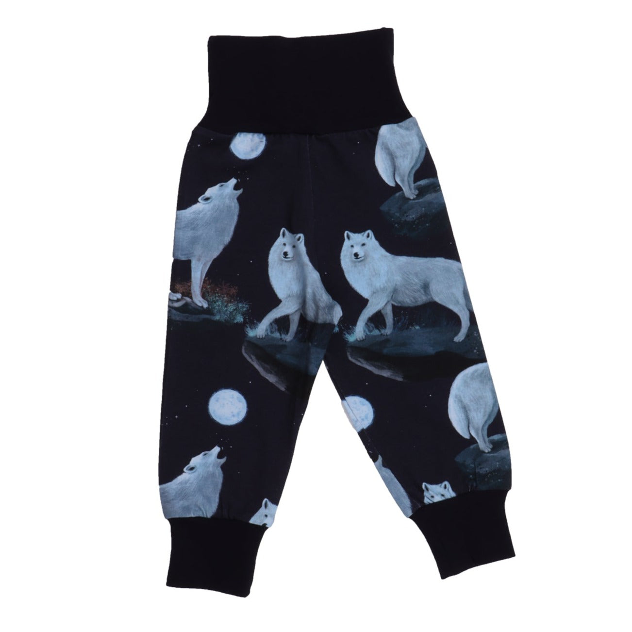 Walkiddy organic Pants- singing wolves, back