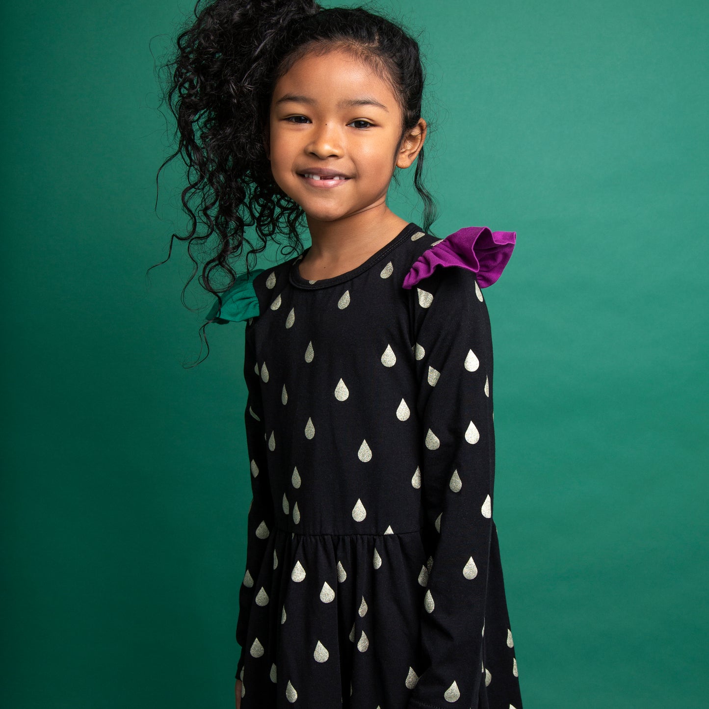 Girl wearing Raspberry Republic dress- tears of joy