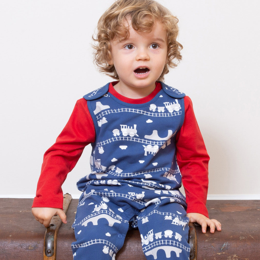 Kite Clothing Organic Overalls Choo Choo Train The Green Crib & Kid