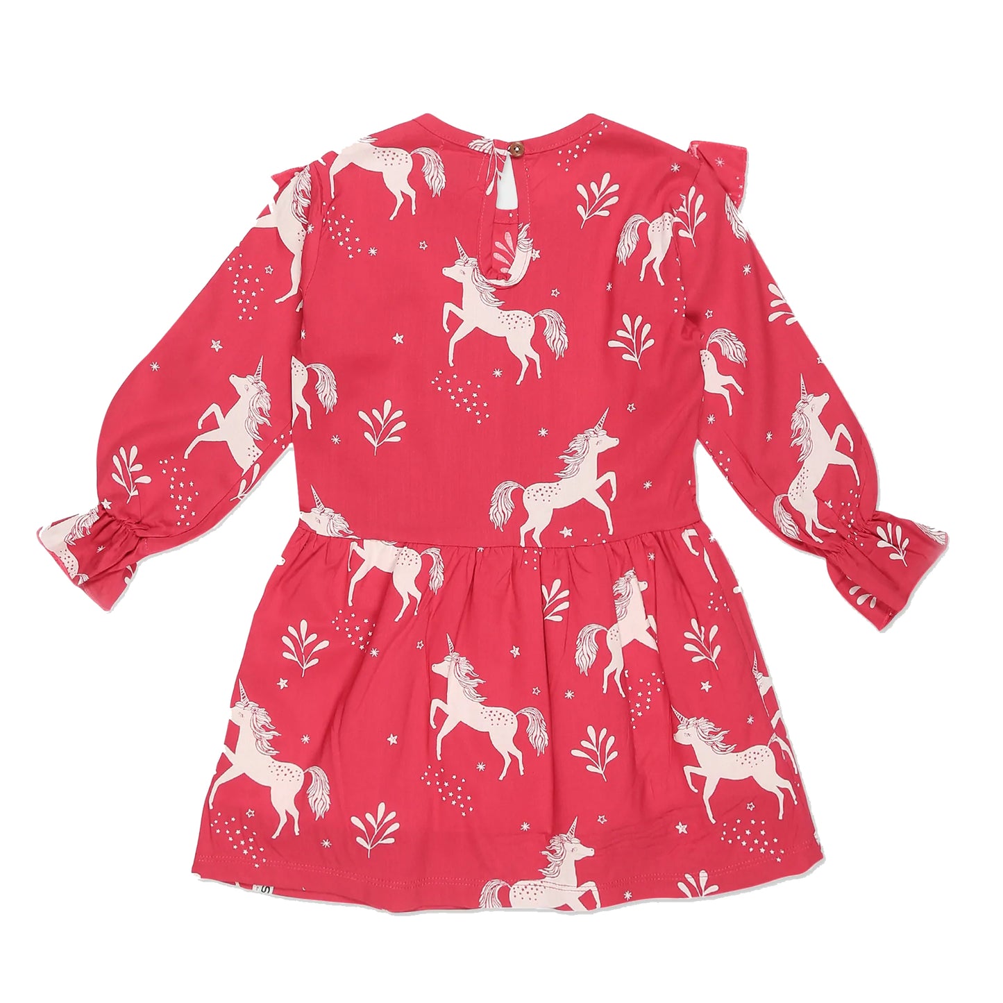 Lilly + Sid organic unicorn viscose dress, back