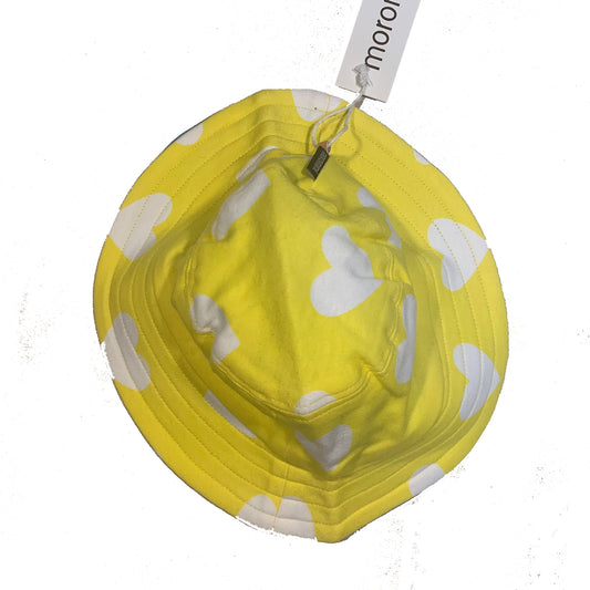 Moromini organic Bucket hat- yellow hearts