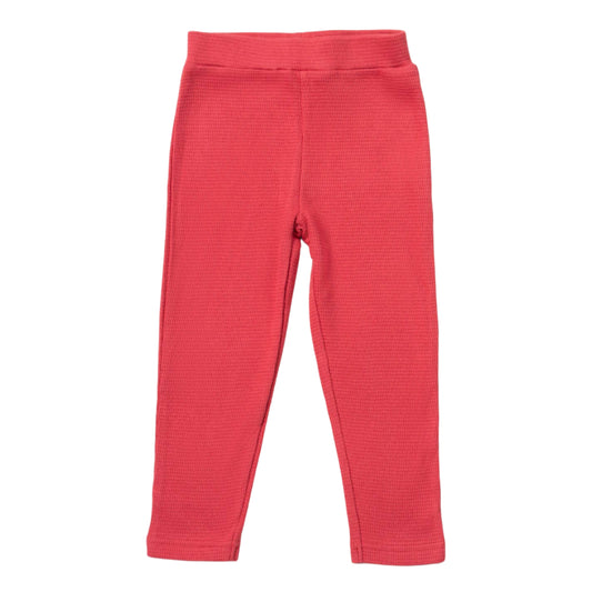 Little Green Radicals Organic Kids' Waffle Leggings- Holly Berry
