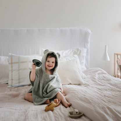 Mushie Organic Cotton Hooded Poncho Towel With Bear Ears