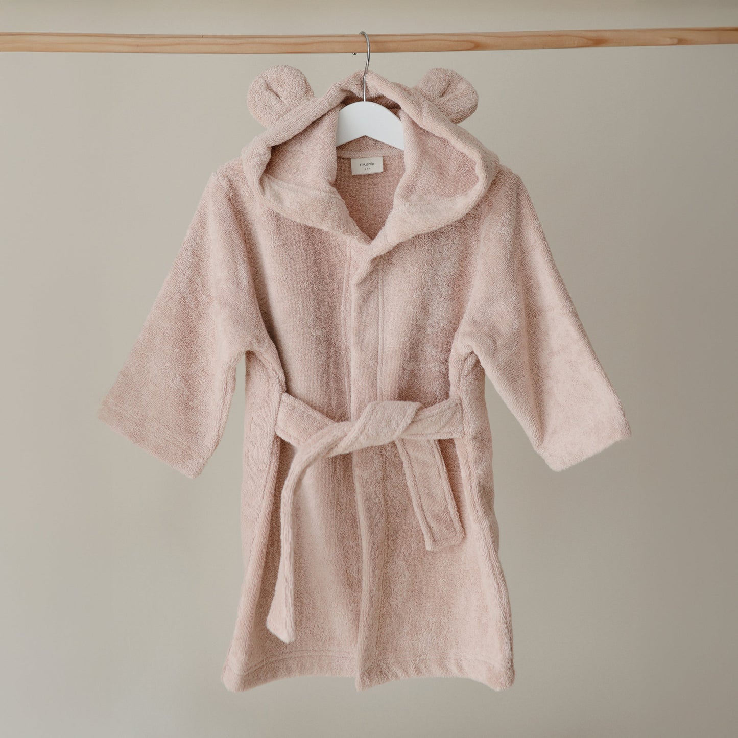 Mushie Organic Cotton Hooded Robe with Bear Ears