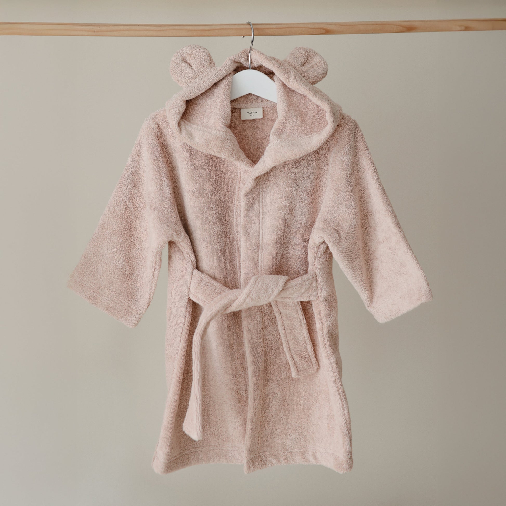 Mushie Organic Cotton Hooded Robe with Bear Ears