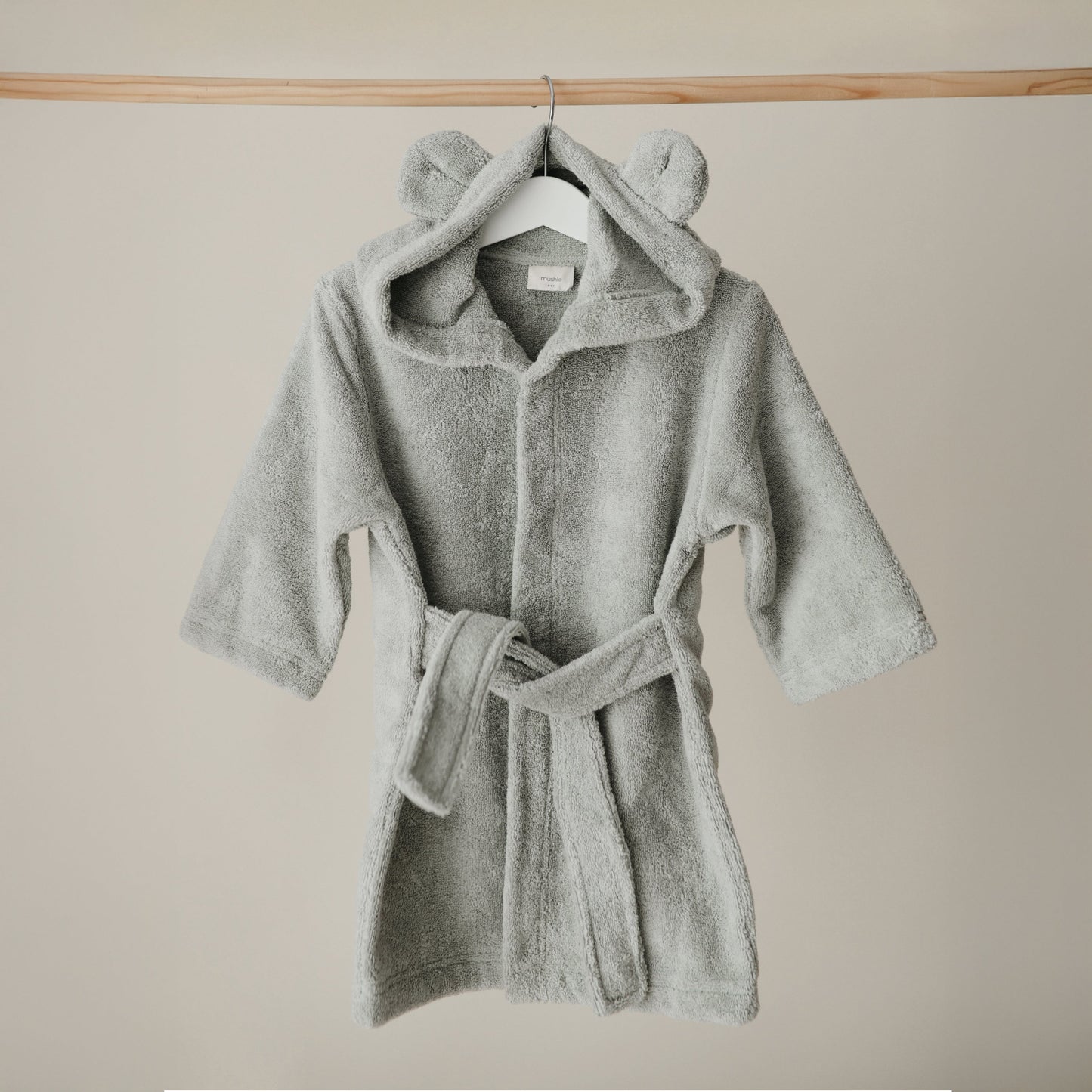 Mushie Organic Cotton Hooded Robe with Bear Ears