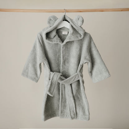 Mushie Organic Cotton Hooded Robe with Bear Ears