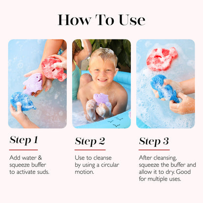 Body Wash Buffer 3-Pack - Sea Animals