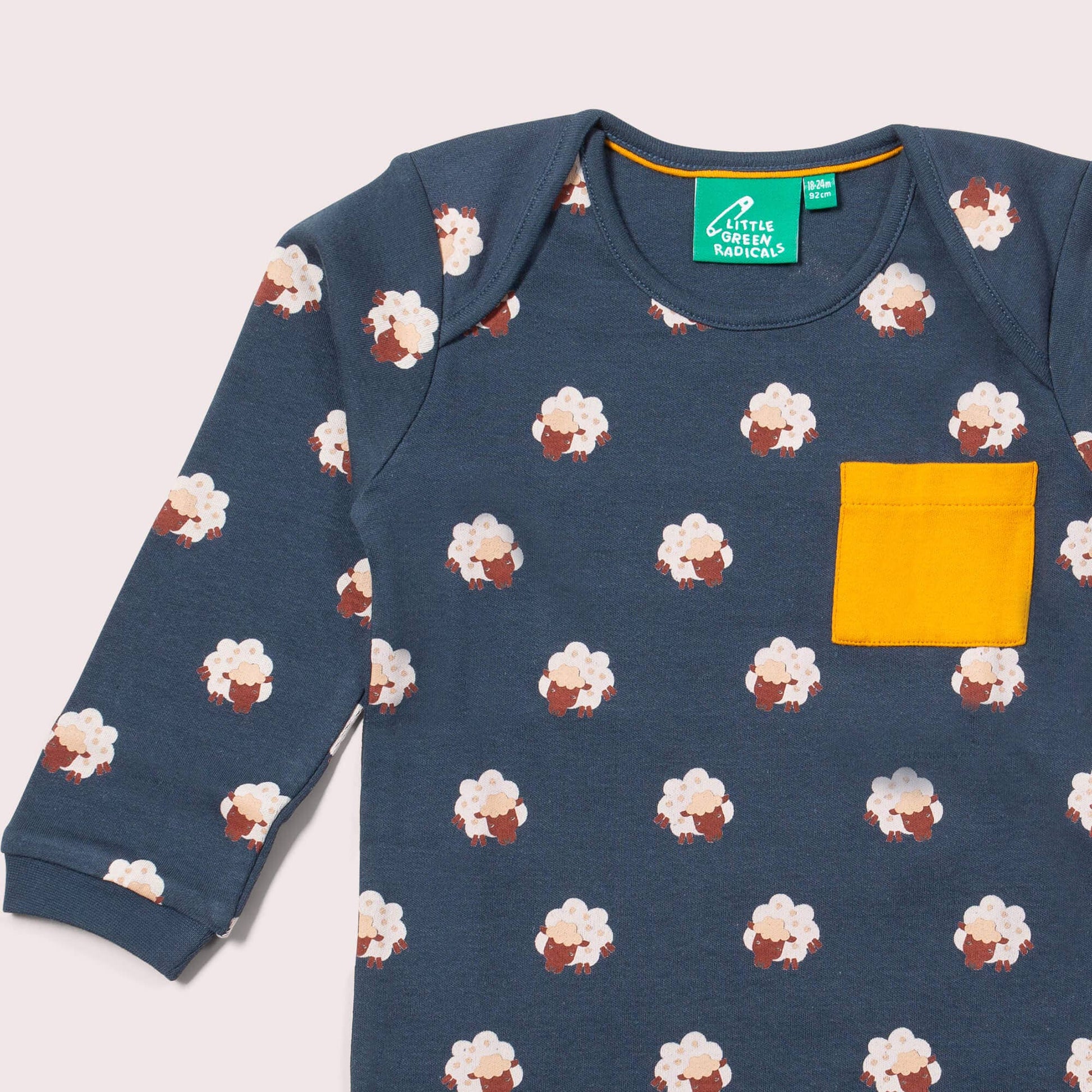 Little Green Radicals Kids' Organic Long- Sleeved T-shirt & Jogger Playset- Sleeping Sheep