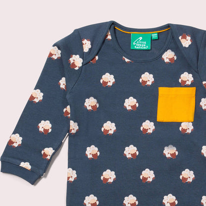 Little Green Radicals Kids' Organic Long- Sleeved T-shirt & Jogger Playset- Sleeping Sheep