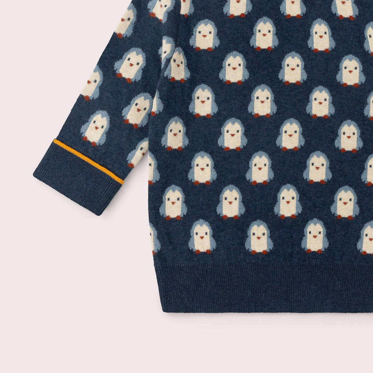 Little Green Radicals Organic Cotton Knitted Sweater - Blue Penguins