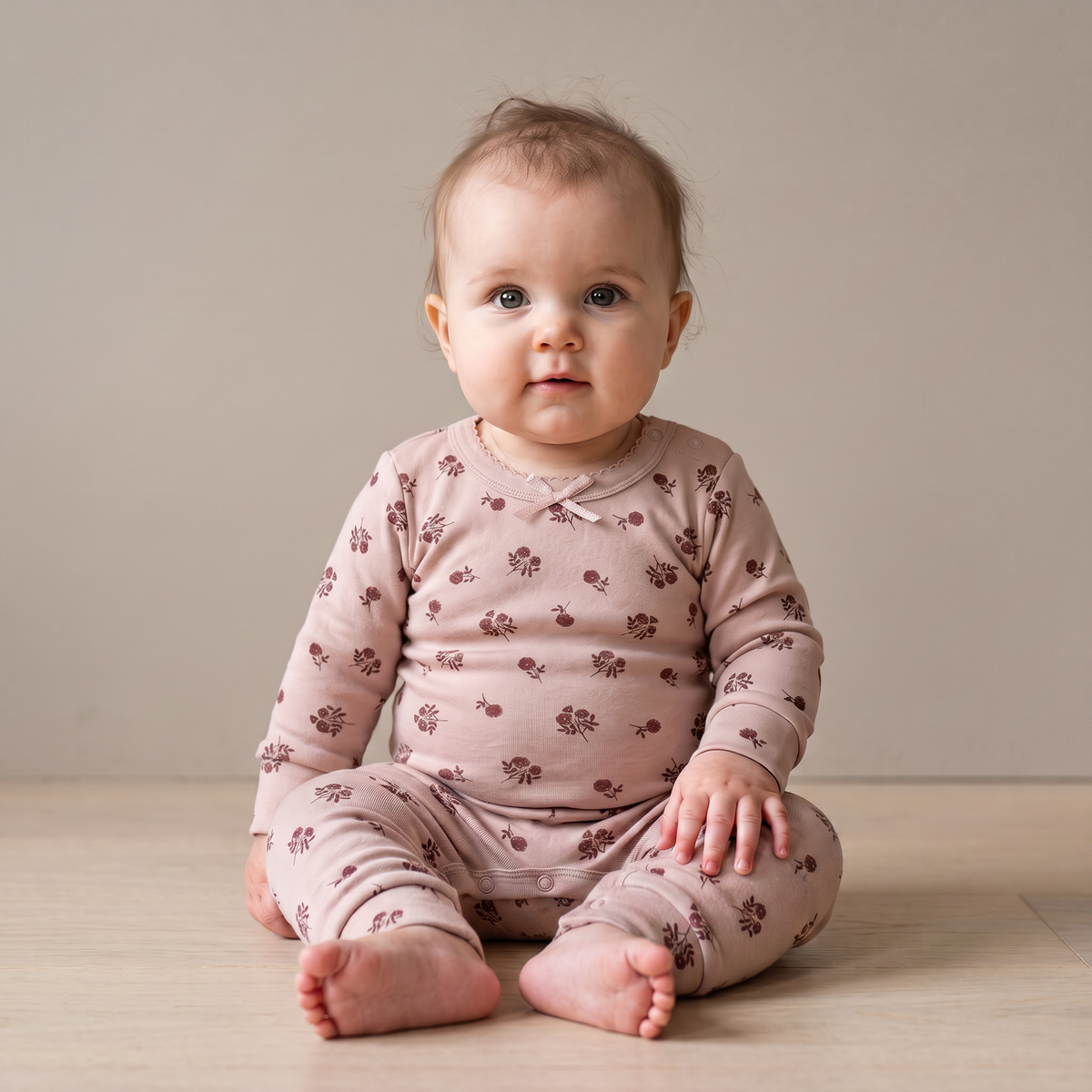 Organic Cotton Bodysuit & Pants Set - Rosebud