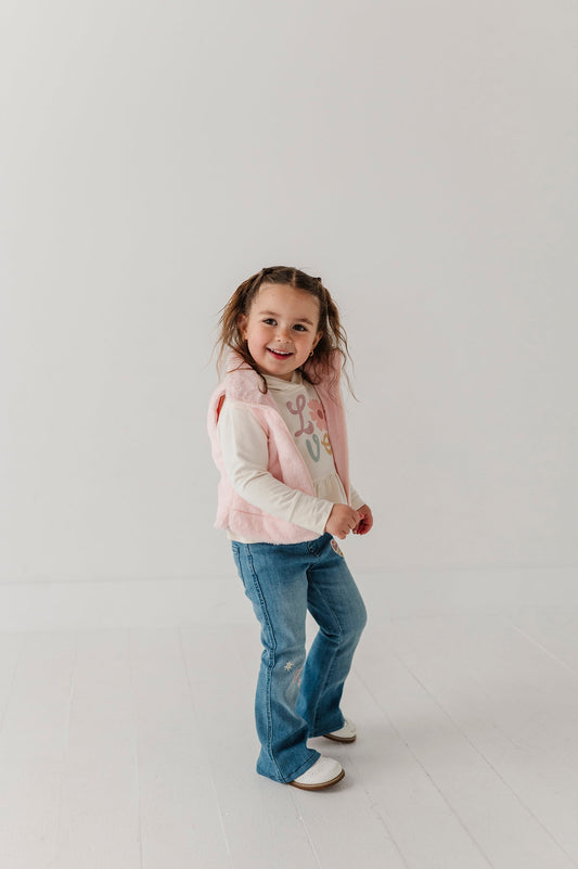 Flare Denim Jeans - Mid Blue Wash