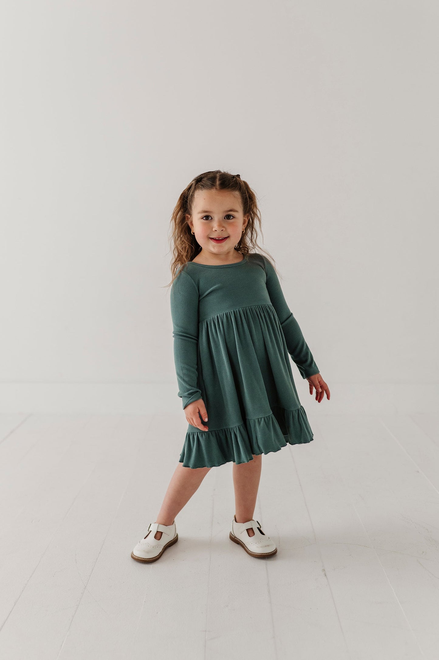 Bamboo Ribbed Ballet Dress - Atlantic
