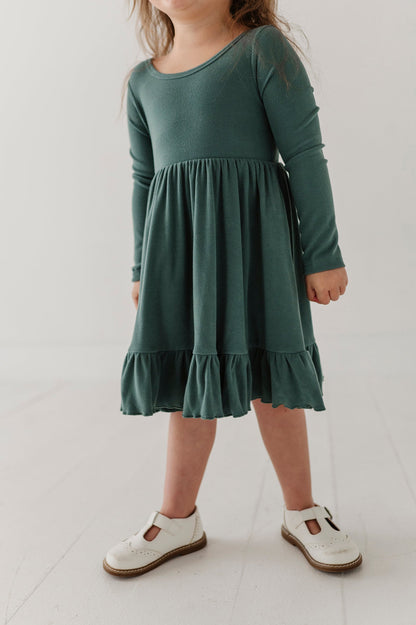 Bamboo Ribbed Ballet Dress - Atlantic