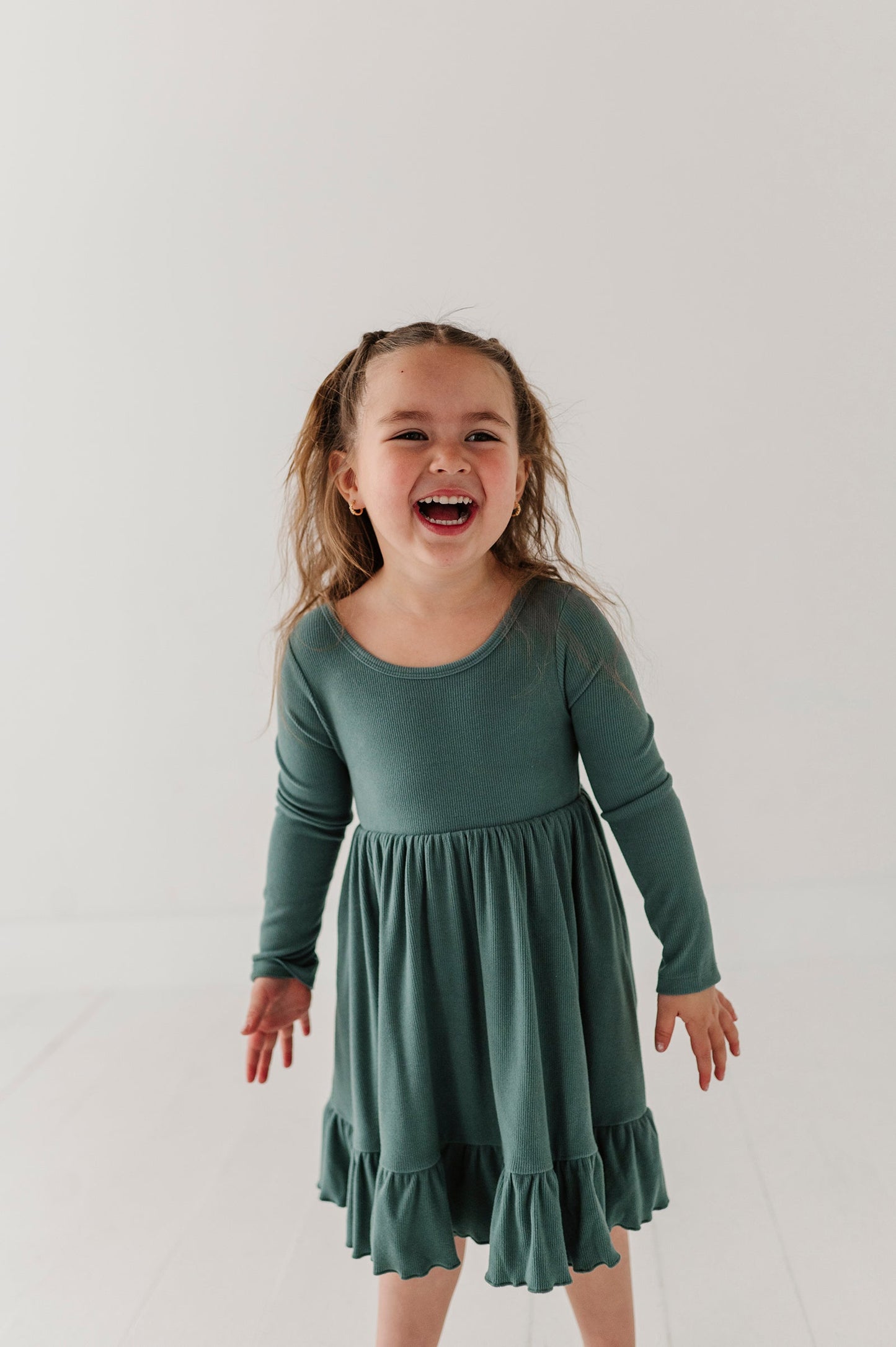 Bamboo Ribbed Ballet Dress - Atlantic