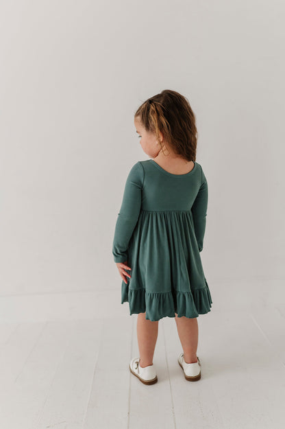Bamboo Ribbed Ballet Dress - Atlantic