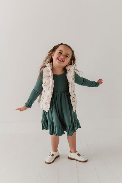 Bamboo Ribbed Ballet Dress - Atlantic