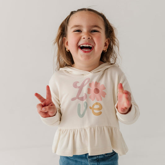Bamboo Peplum Hoodie - Daisy Love