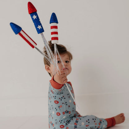 Bamboo Long Sleeve Zip Romper - Americana Prints