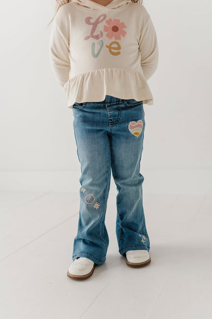Flare Denim Jeans - Mid Blue Wash