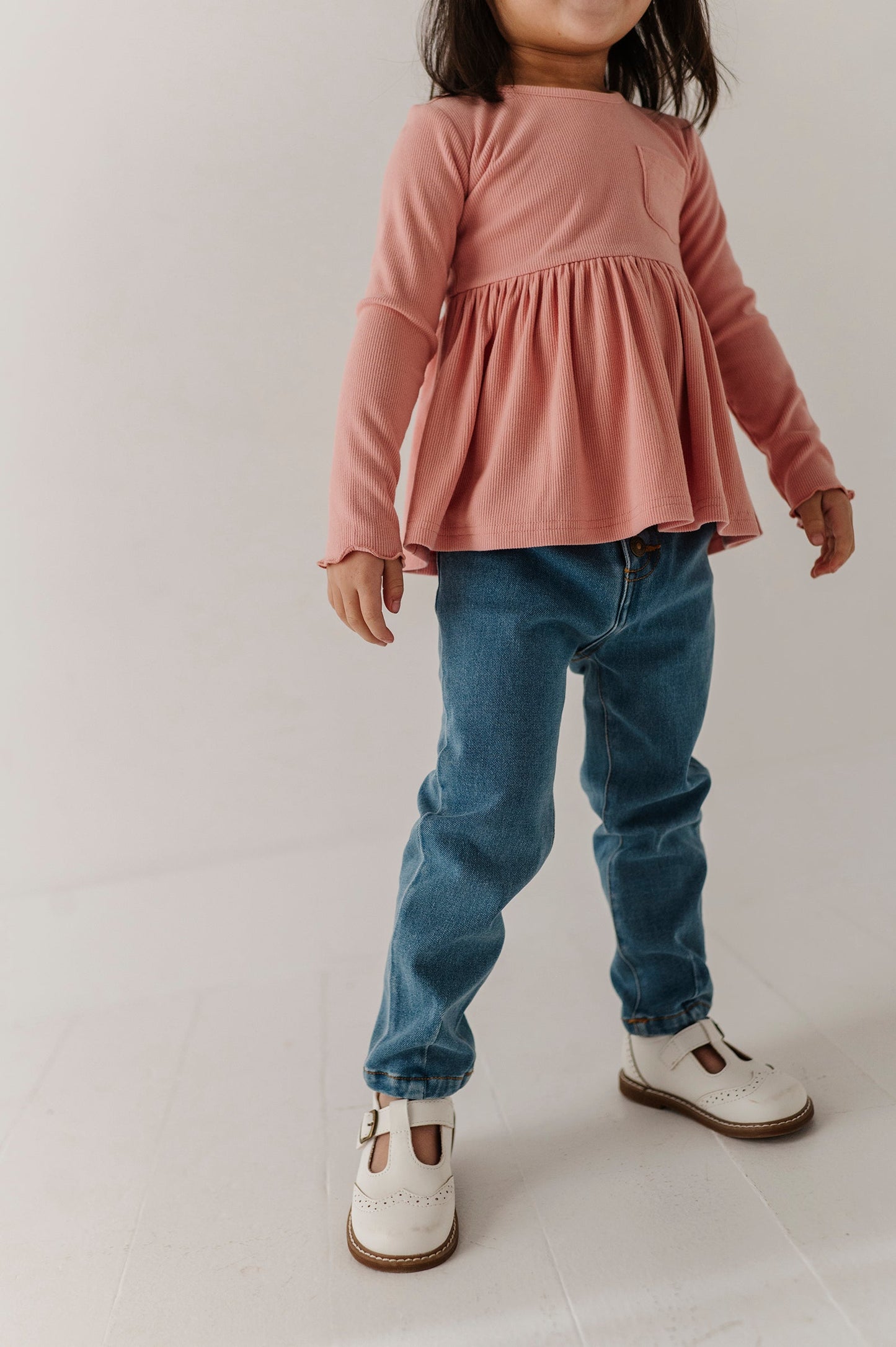 Paperbag Denim Pants - Mid Blue Wash