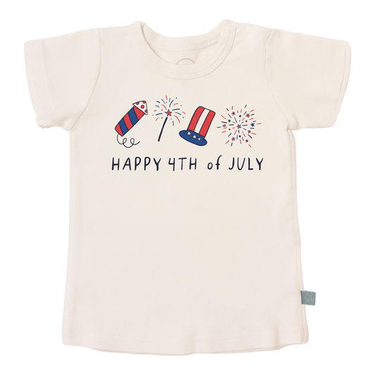 Organic Cotton Short Sleeve Tee - Happy 4th of July