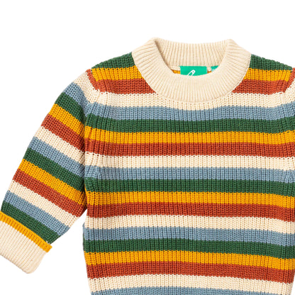 Little Green Radicals Organic Sweater- Rainbow Waffle
