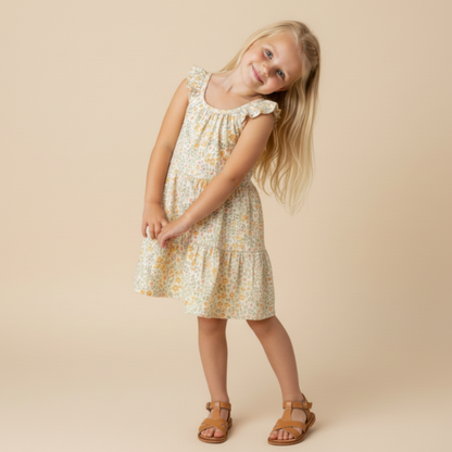 Organic Cotton Ruffle Tiered Dress - Bloomfield