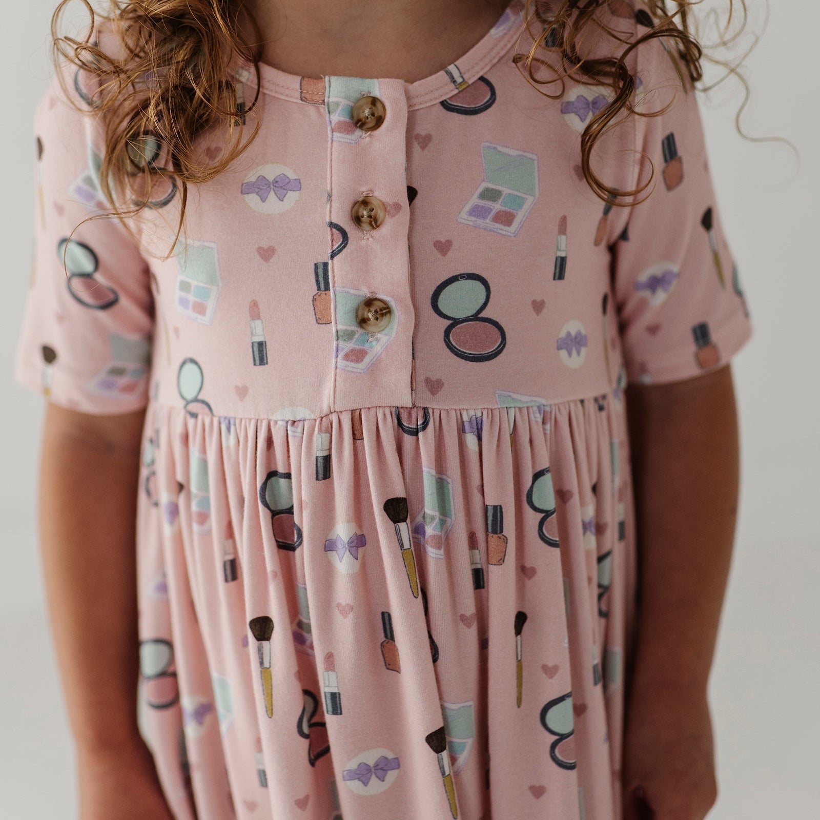 Girls Bamboo Viscose Short Sleeve Henley Dress - Kids Dress | babysprouts