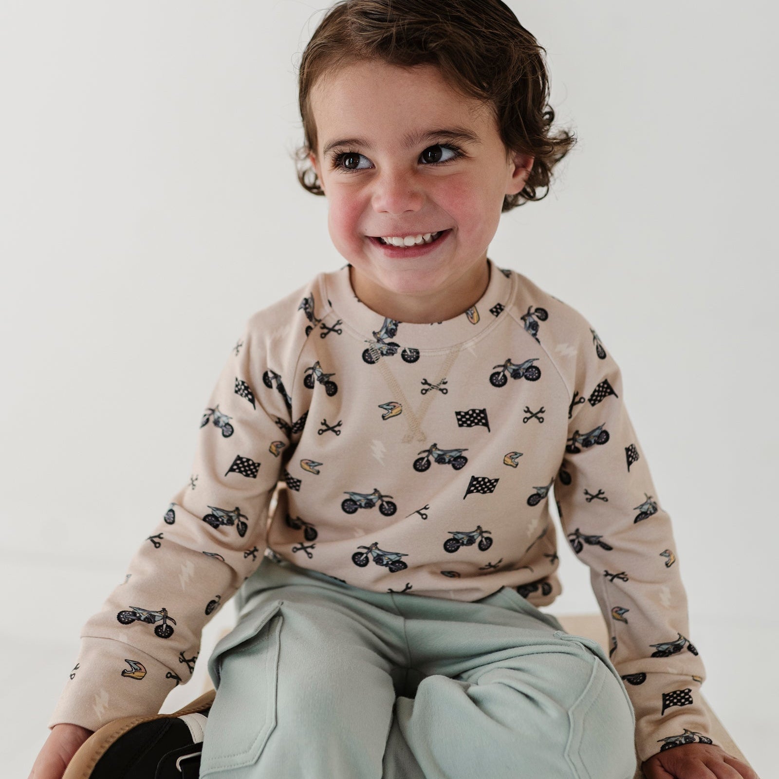 Boys Bamboo Terry Raglan Sweatshirt - Athletic Kids Top | babysprouts