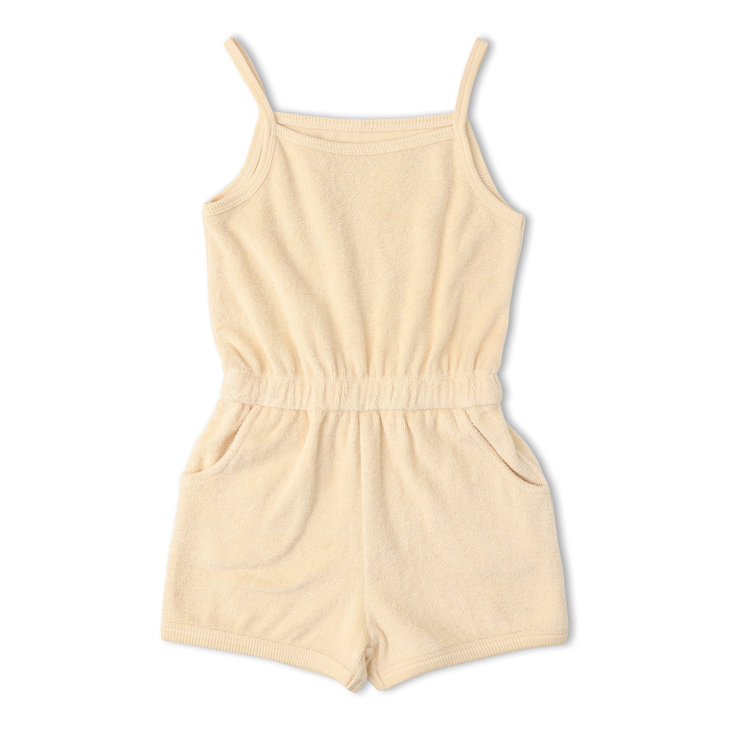 Organic Cotton Terry Tank Romper - Butter Yellow