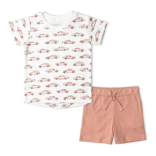 Organic Cotton Tee & Shorts Set - Cars
