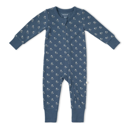 Organic Cotton 2-Way Zip Romper - Indigo Blossom