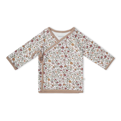Organic Cotton Kimono Top & Footed Pants Set - Woodland Sprig