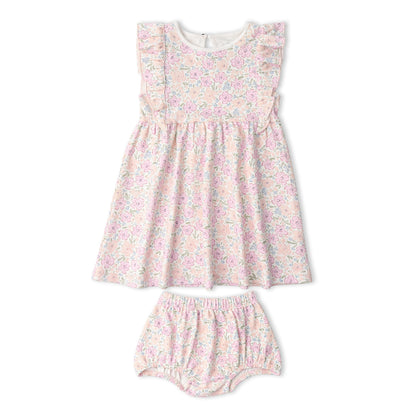 Organic Cotton Flutter Dress - Peony