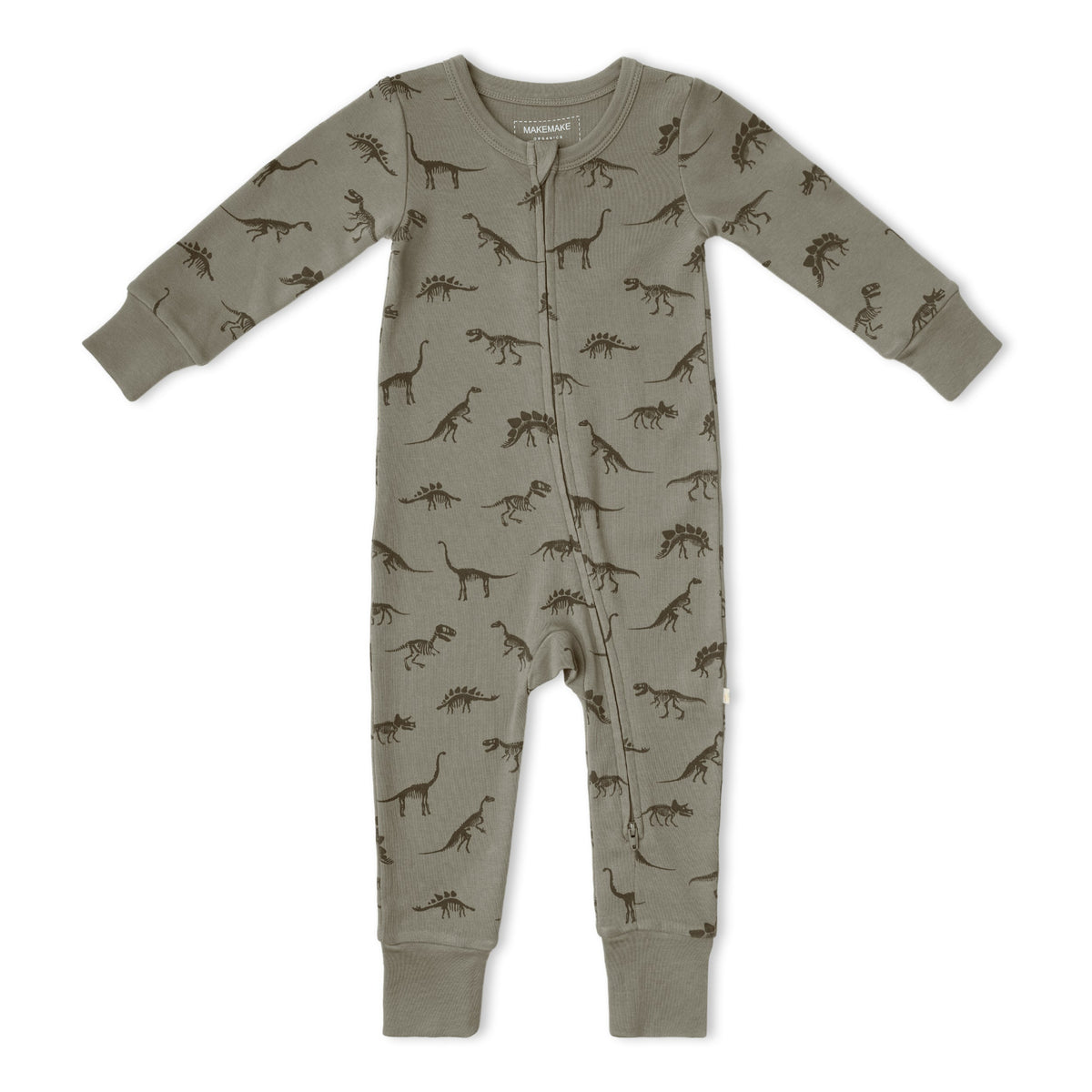 Organic Cotton 2-Way Zip Romper - Dinos