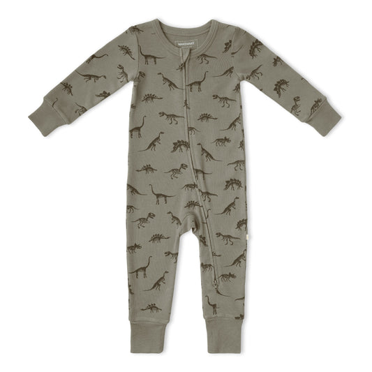Organic Cotton 2-Way Zip Romper - Dinos