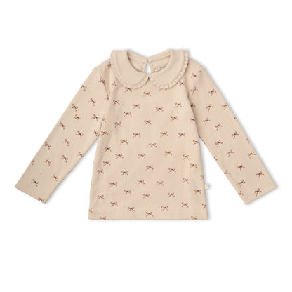 Organic Cotton Ruffle Collar Top & Legging Set - Tiny Bows