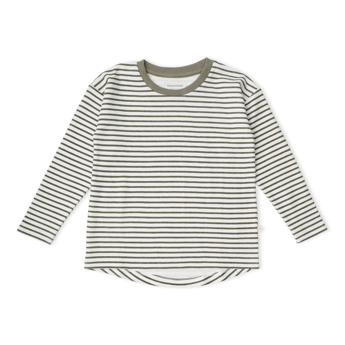 Organic Cotton Tee & Cuffed Pants Set - Olive Stripes
