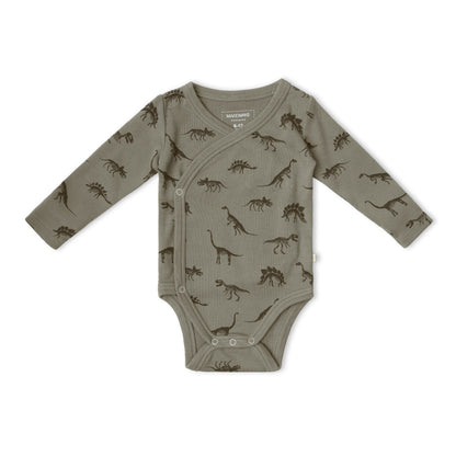 Organic Cotton Kimono Onesie & Pants Set - Dino