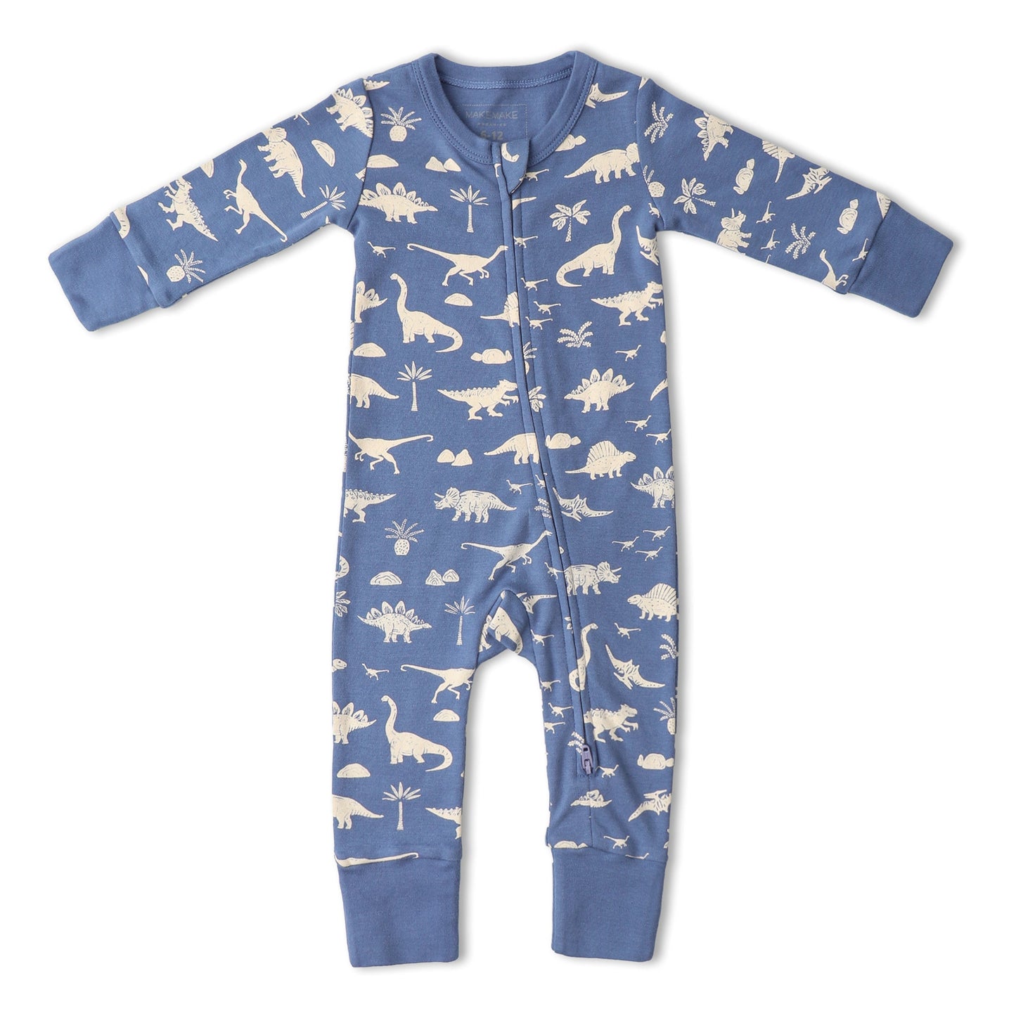 Organic Cottom 2-Way Zip Romper - Dino